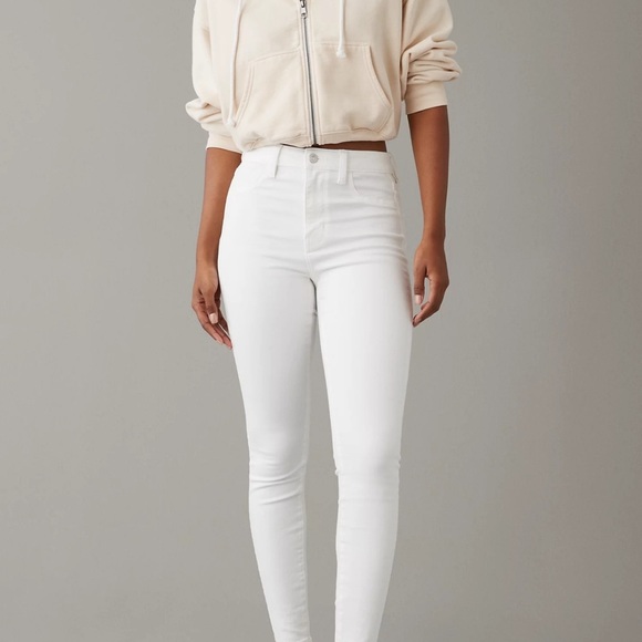 American Eagle Outfitters Denim - AE Women's Next Level Super High-Waisted Jegging-Size 14-White